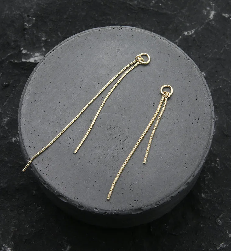 14kt Gold Dual Box Chain Charm