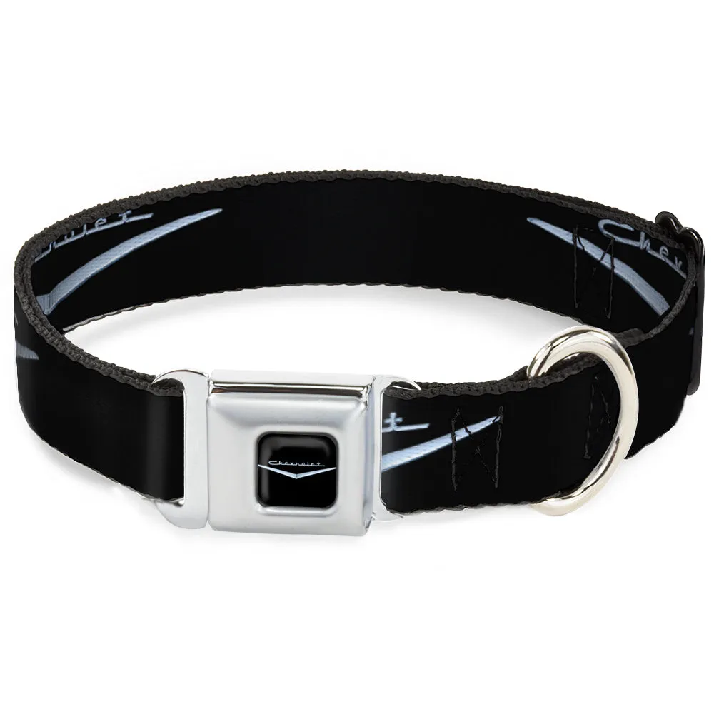 1955-57 CHEVROLET V Emblem Black/Silver Seatbelt Buckle Collar - 1955-57 CHEVROLET V Emblem Black/Silver