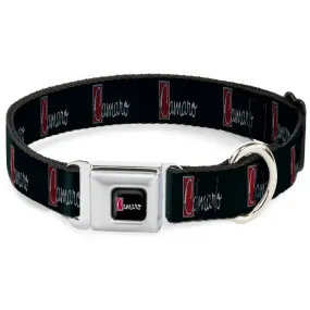 1972 CAMARO Script Emblem Full Color Black Silver Reds Seatbelt Buckle Collar - 1972 CAMARO Script Emblem Black/Silver/Reds