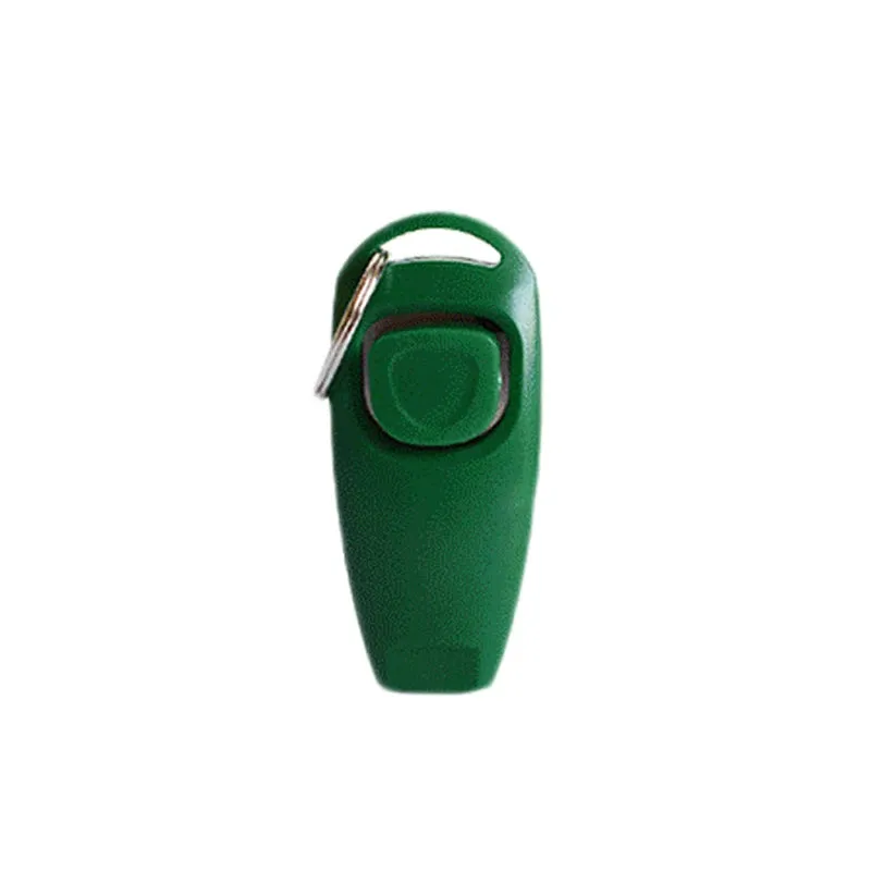 2 In 1 Pet Clicker Dog Training Whistle Answer Card Pet Dog Trainer Assistive Guide With Key Ring Dog Pet Supplies
