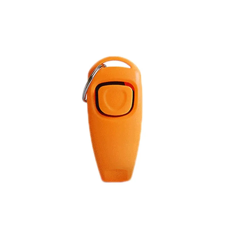 2 In 1 Pet Clicker Dog Training Whistle Answer Card Pet Dog Trainer Assistive Guide With Key Ring Dog Pet Supplies