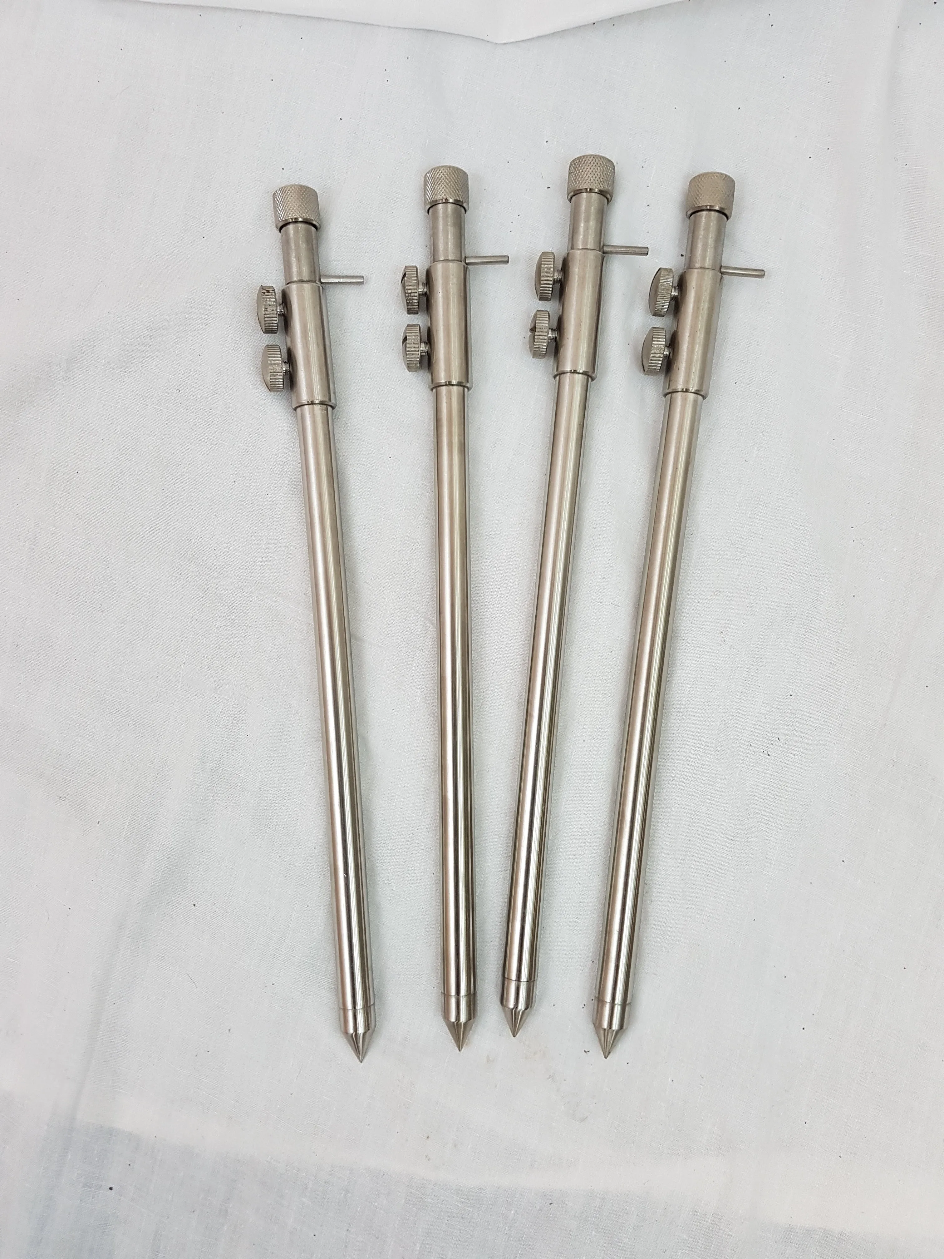 4 STAINLESS STEEL BANKSTICKS 30-50 MULTILOK HEAD BANK STICKS