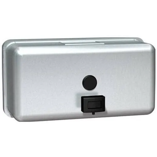 ASI 0345 Commercial Liquid Soap Dispenser, Surface-Mounted, Manual-Push, Stainless Steel - 40 Oz