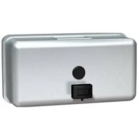 ASI 0345 Commercial Liquid Soap Dispenser, Surface-Mounted, Manual-Push, Stainless Steel - 40 Oz