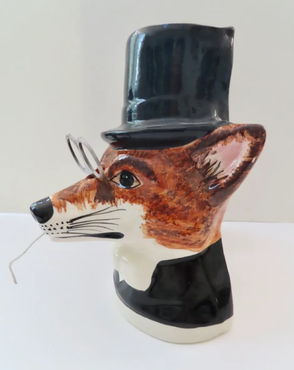 Babbacombe Pottery - Hunting Fox String Holder - Black