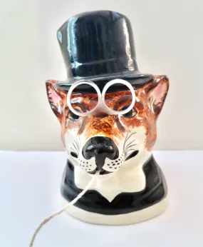 Babbacombe Pottery - Hunting Fox String Holder - Black