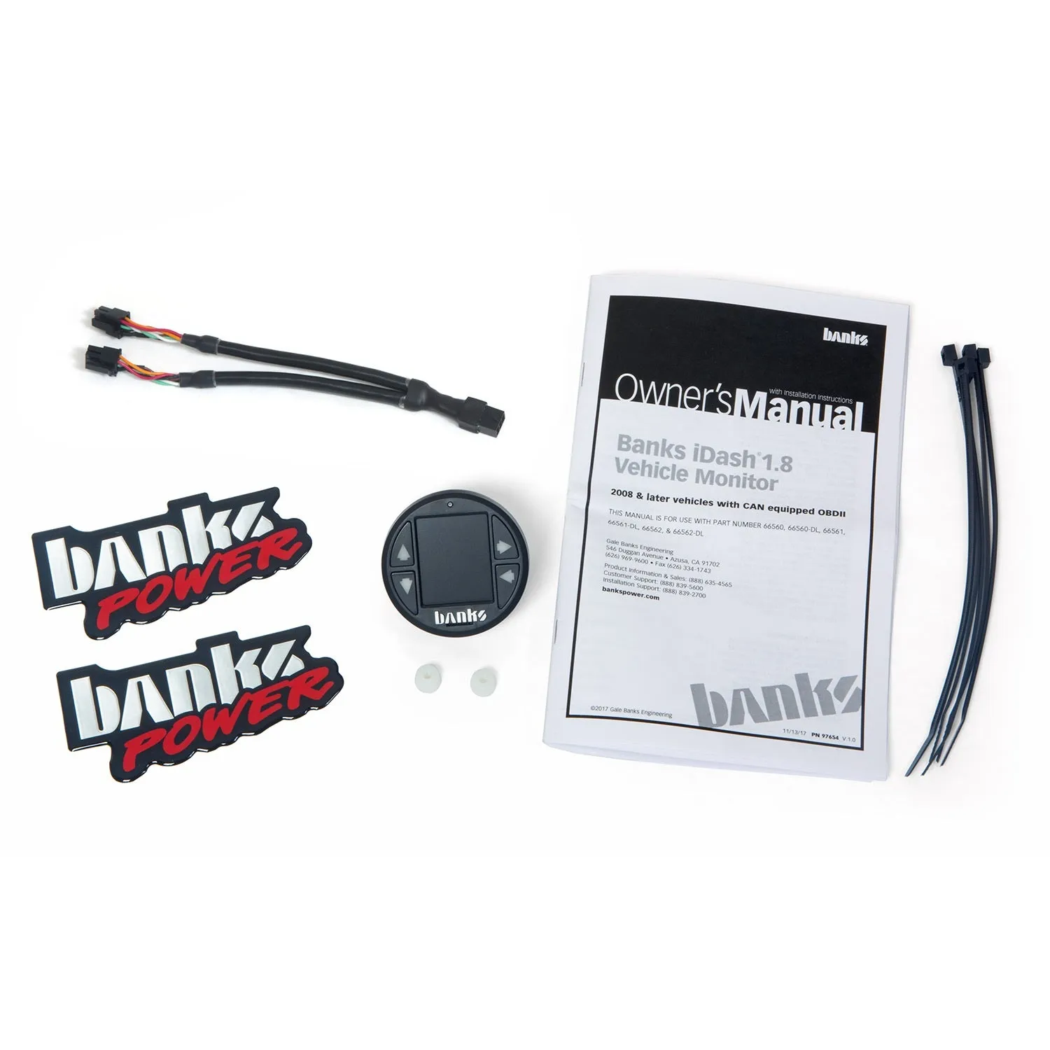Banks Power 66562 iDash 1.8 System; Universal CAN; Gauge Expansion Kit