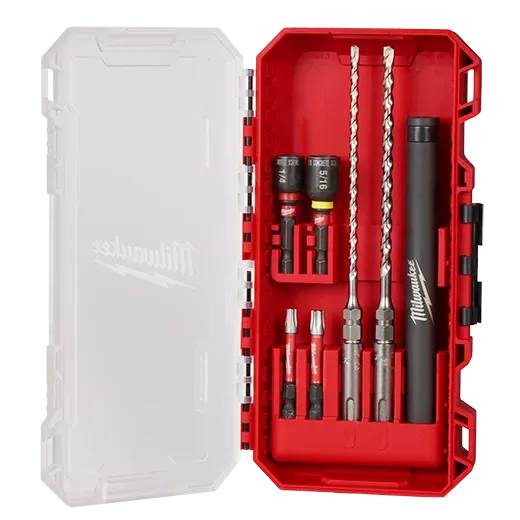 Concrete Screw Kit - Milwaukee 7pc. SDS Plus M/2™ 2-Cutter Concrete Screw Install Kit, 48-20-7497