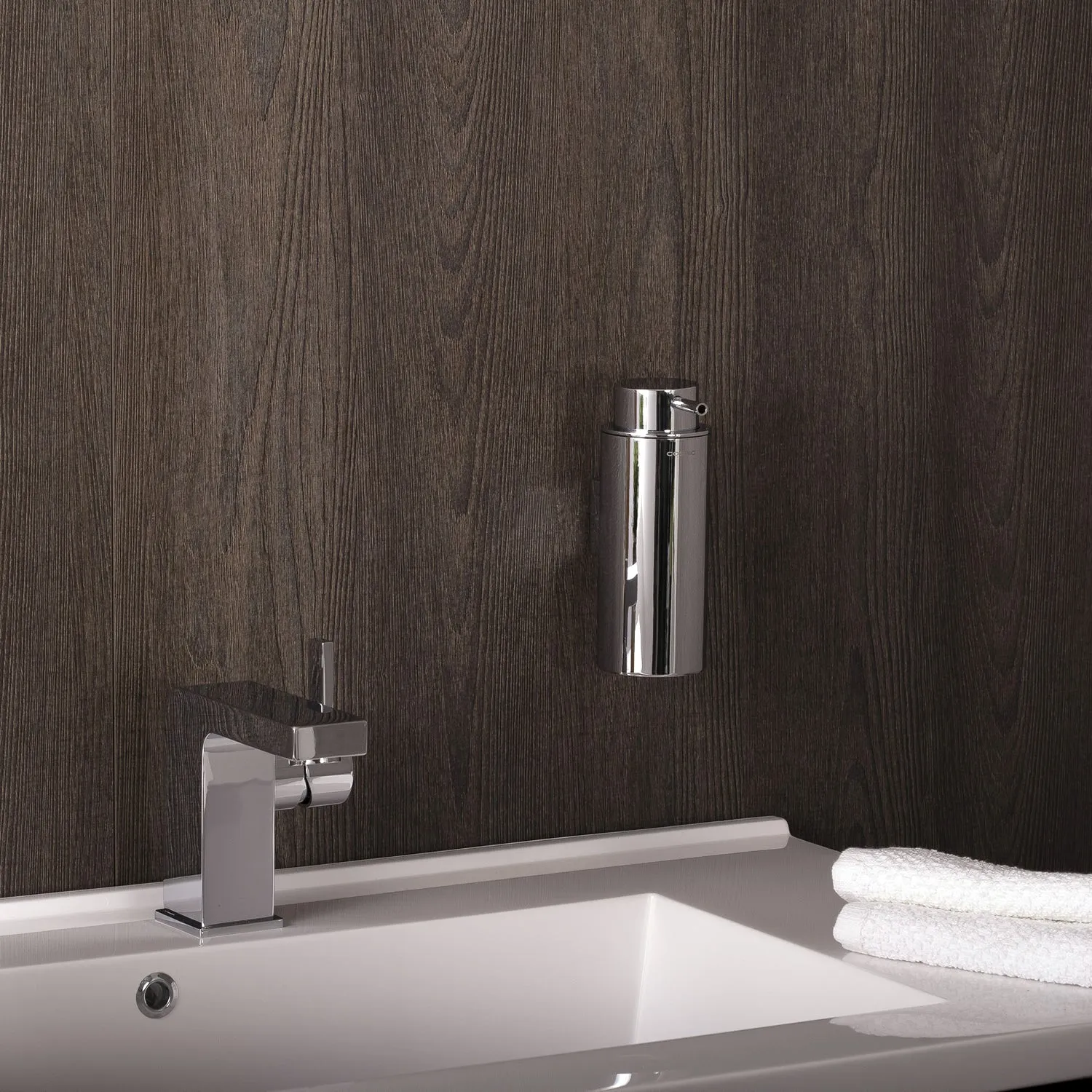 COSMIC Project Soap Dispenser, Wall Mount, Stainless Steel Body, Chrome Finish, 2-9/16 x 6-1/2 x 4-5/16 Inches (2510105)