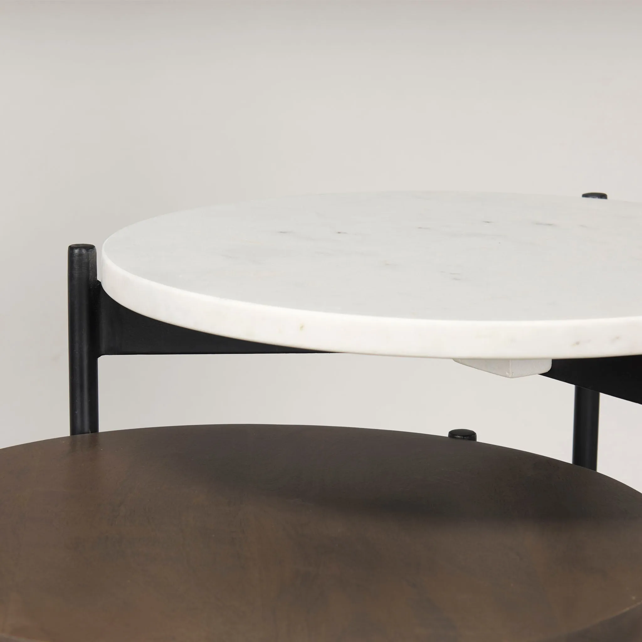 Crudités and Cocktails Nesting Side Tables in Dark Wood