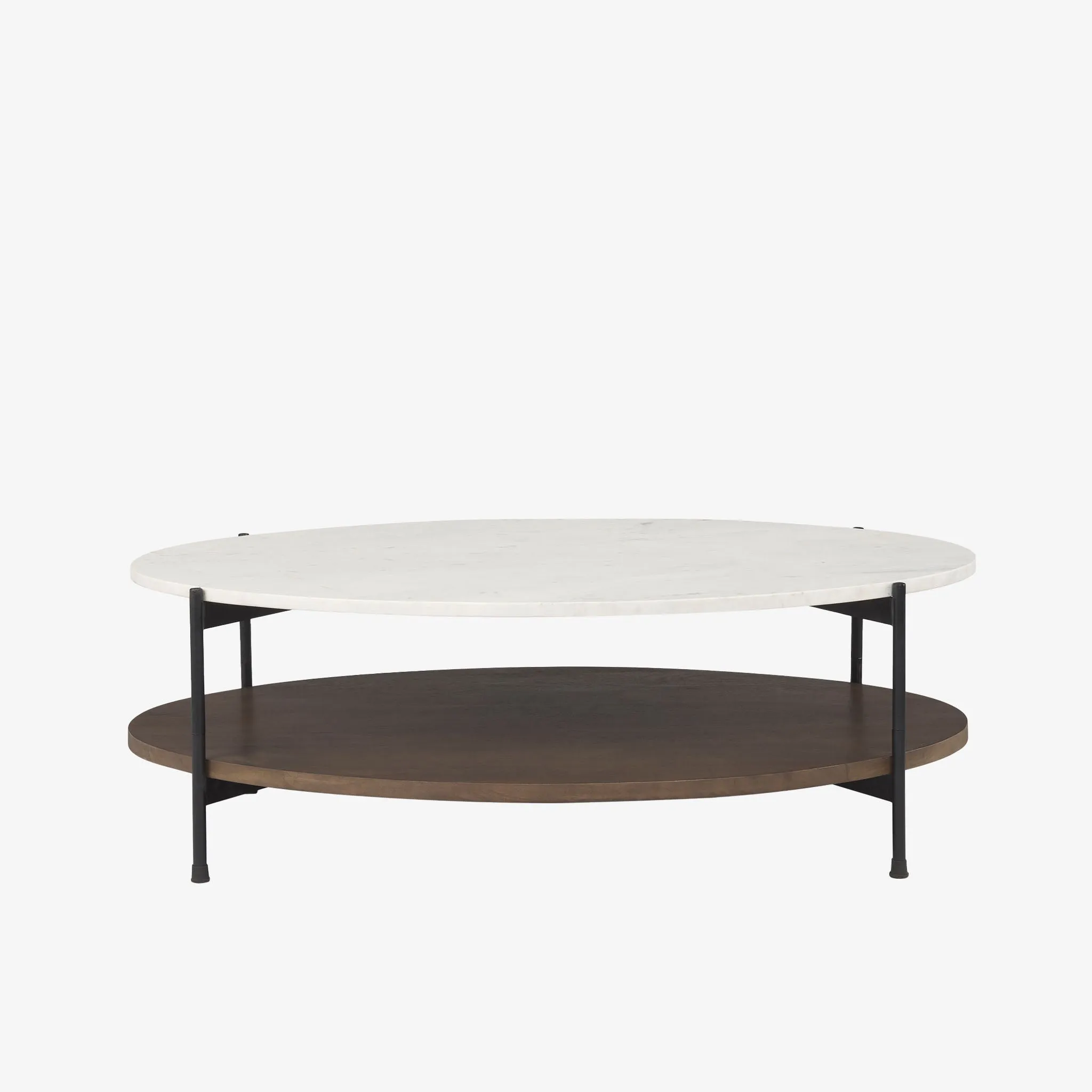 Crudités and Cocktails Oval Coffee Table in Dark Wood