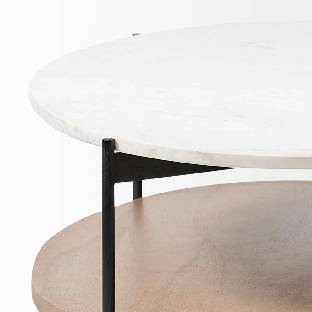 Crudités and Cocktails Oval Coffee Table in Light Wood