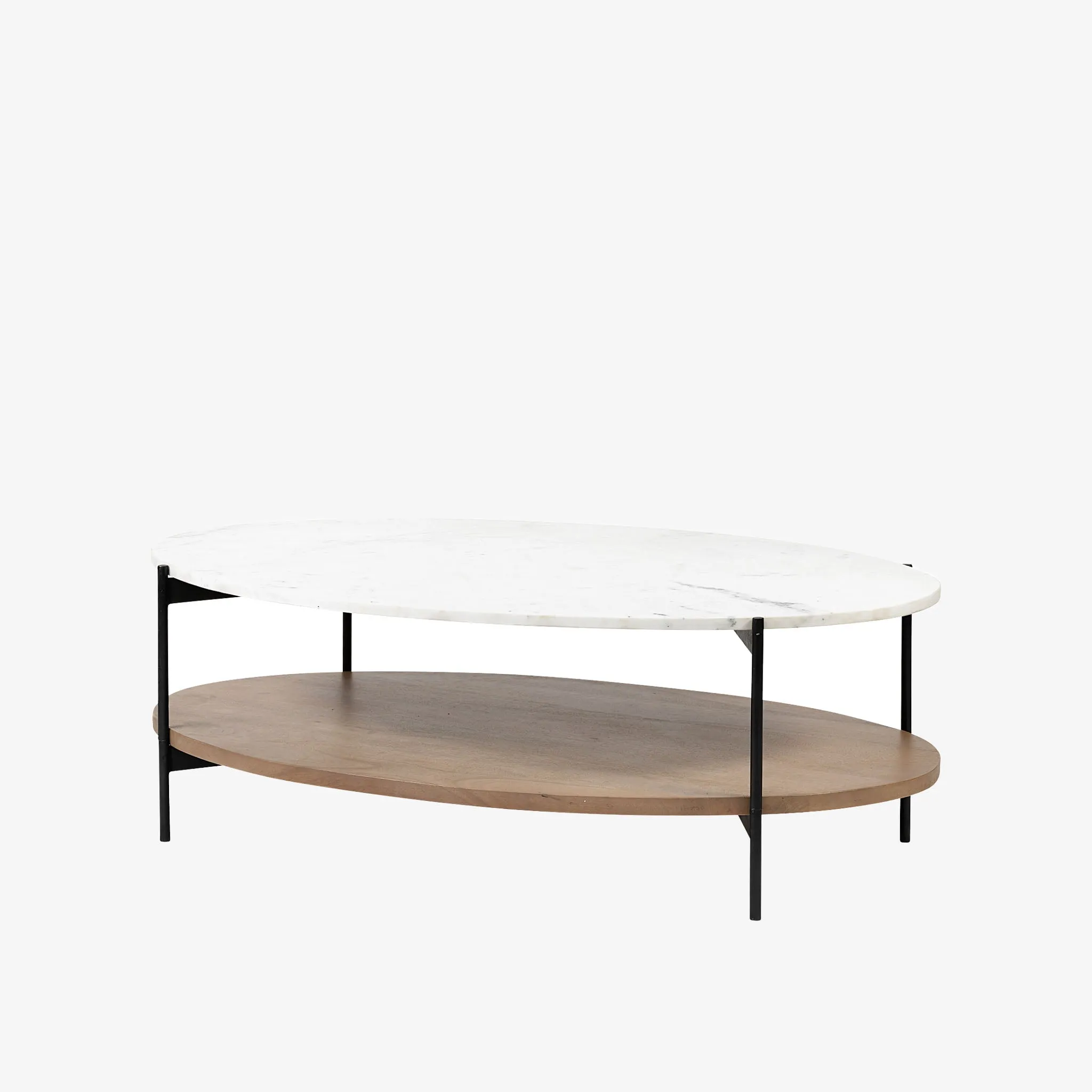 Crudités and Cocktails Oval Coffee Table in Light Wood