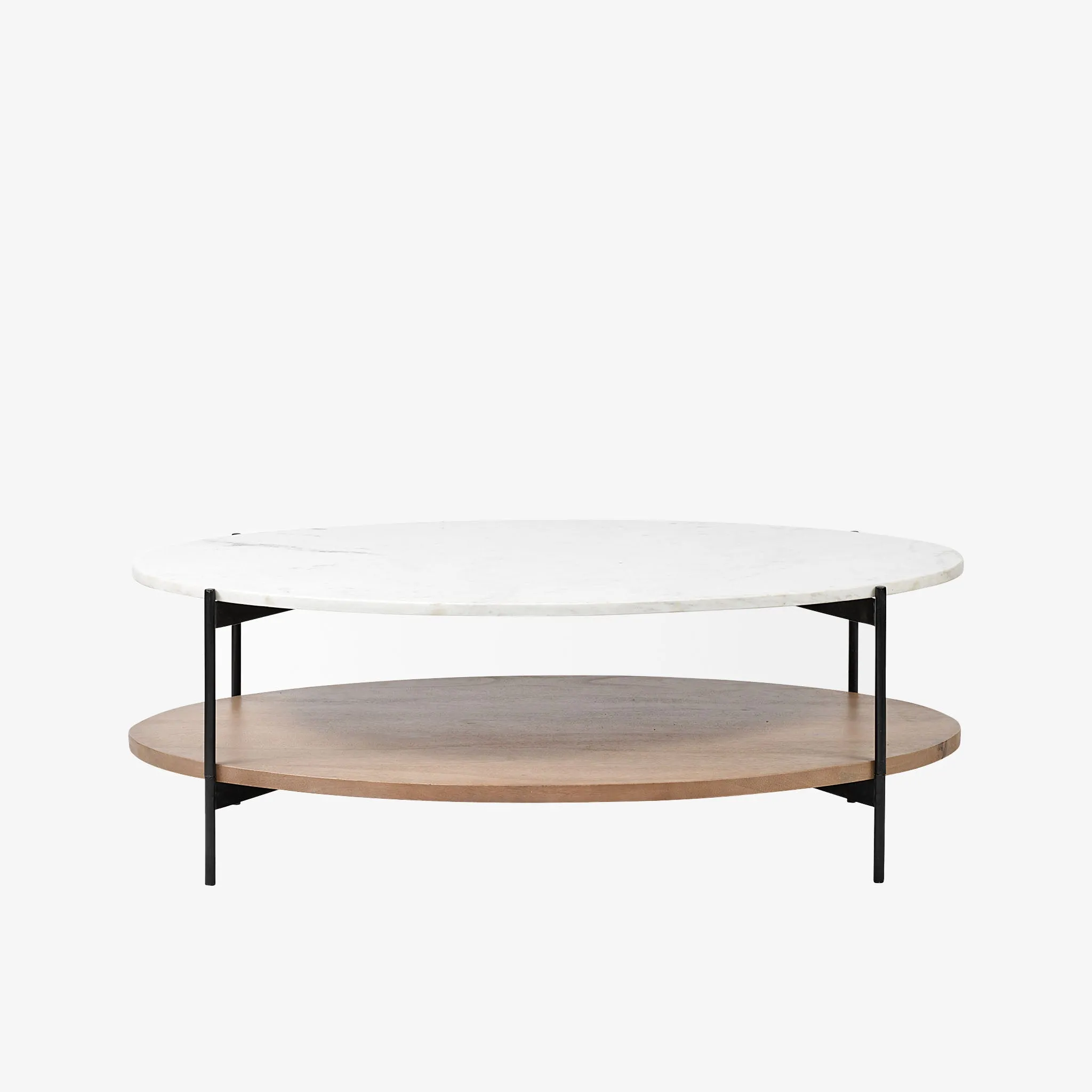 Crudités and Cocktails Oval Coffee Table in Light Wood