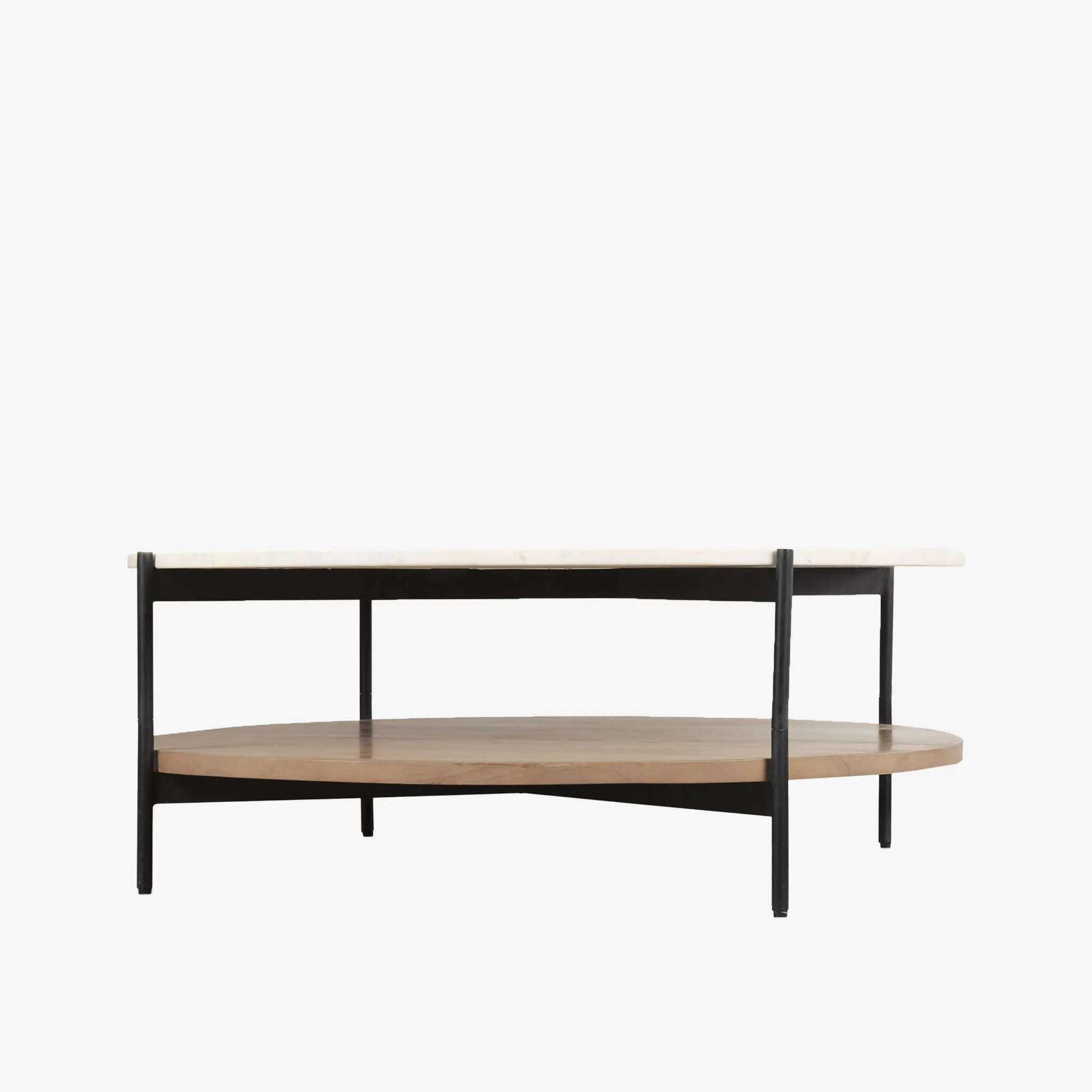 Crudités and Cocktails Round Coffee Table in Light Wood