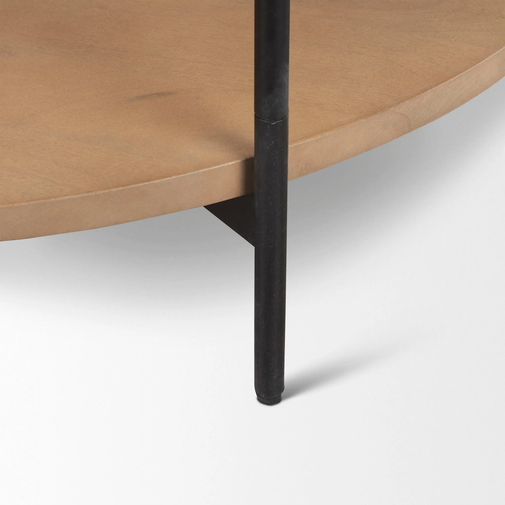 Crudités and Cocktails Round Coffee Table in Light Wood