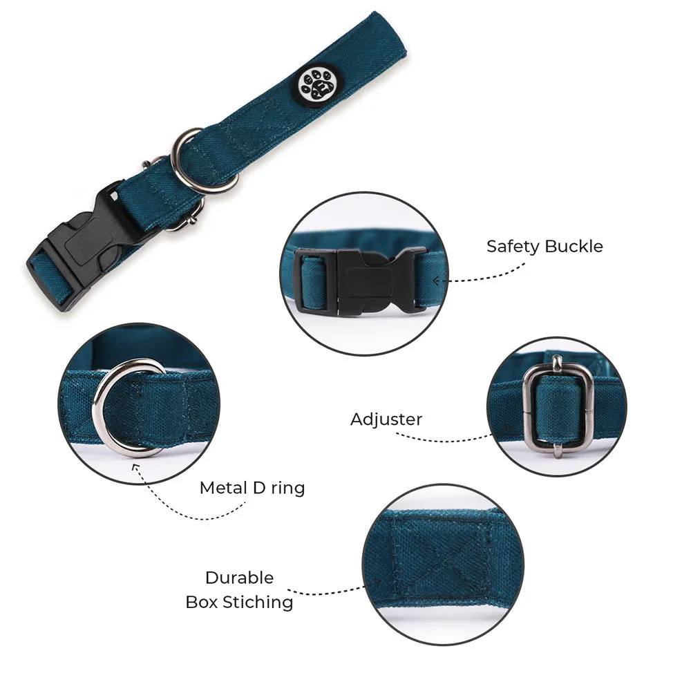 Dear Pet Classic Teal Blue Dog Collar