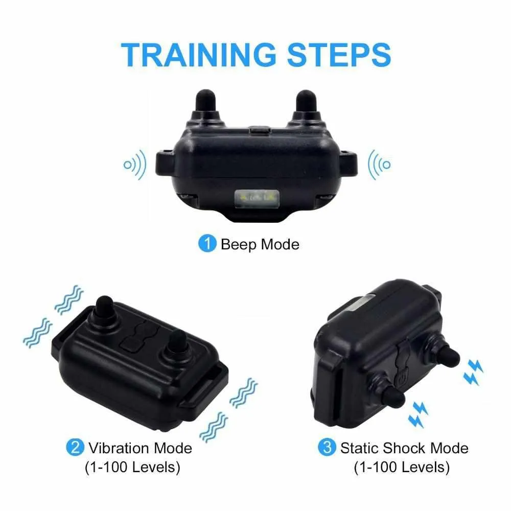 Dog Training Collar - Vibration Electric Shock Collars For Dogs IP7 Waterproof