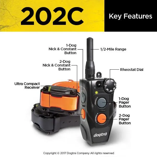 Dogtra 202C 2 -  Dog Remote Training E-Collar System