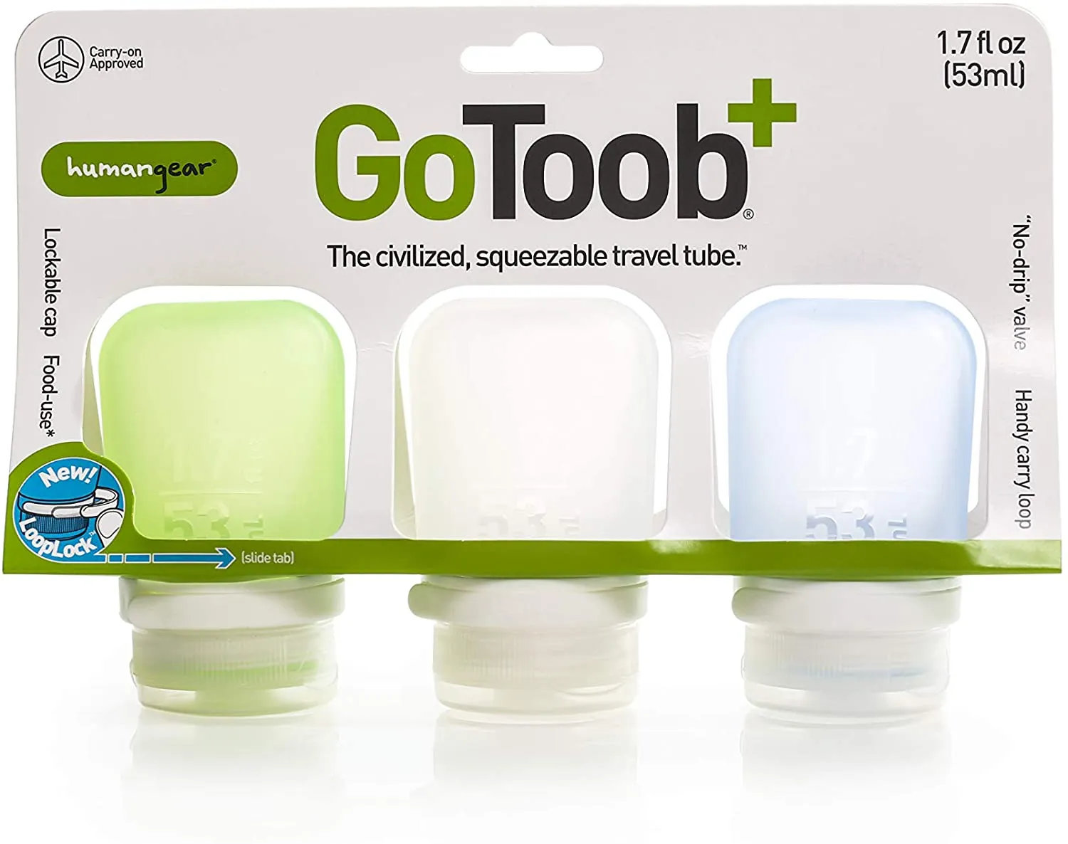 GoToob - 3 Pack 53 ml / 1.7 oz Travel Tubes