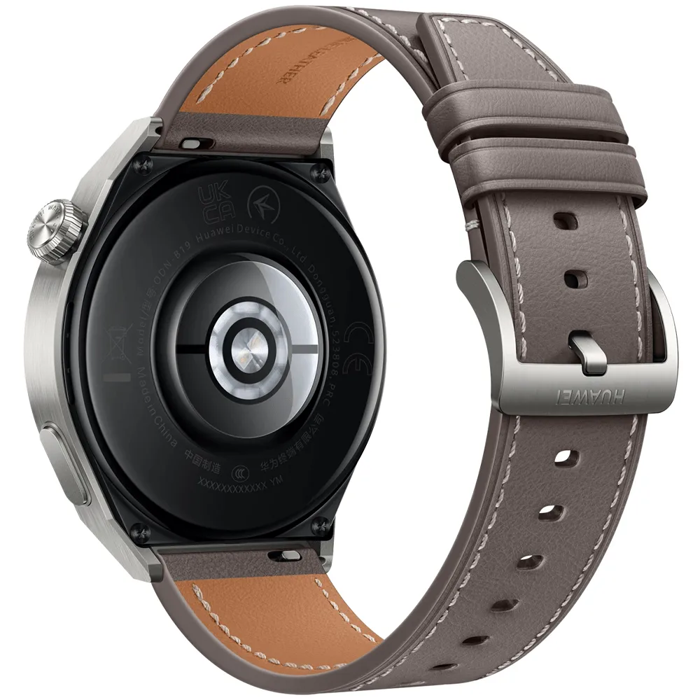 Huawei Watch GT 3 Pro ODN-B19 (46mm - GPS) Light Titanium Case With Gray Leather Strap (Open Box)