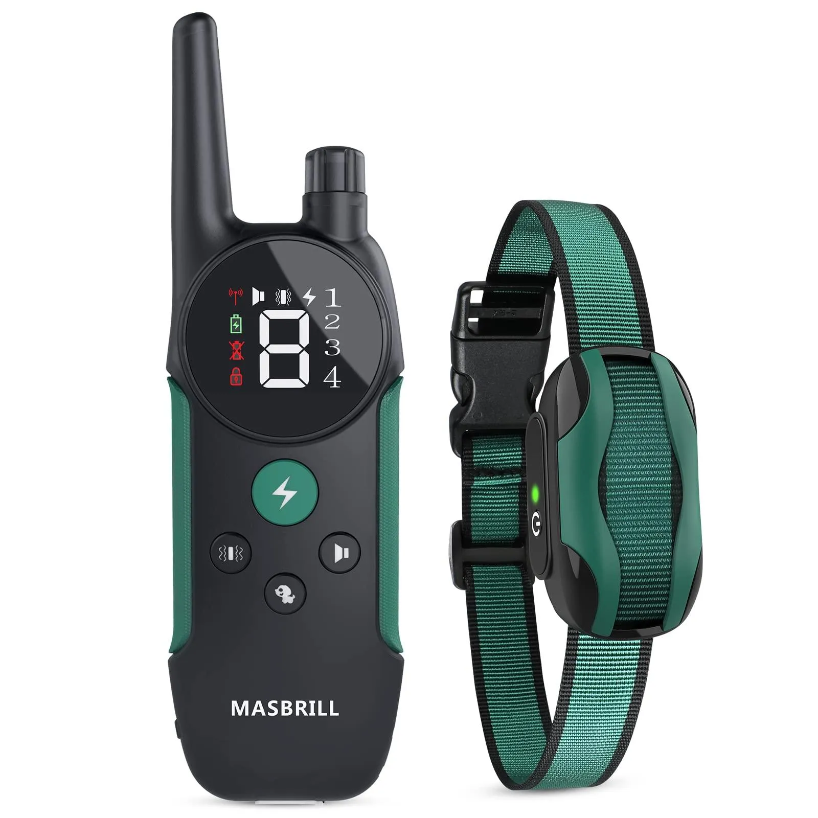 MASBRILL Dog Shock Collar with Remote Rechargeable Electric Dog Training Collar -912