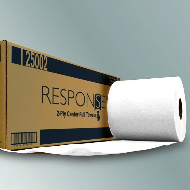 Response® #25002 White Center Pull Paper Toweling (8" x 600') - 6 Rolls