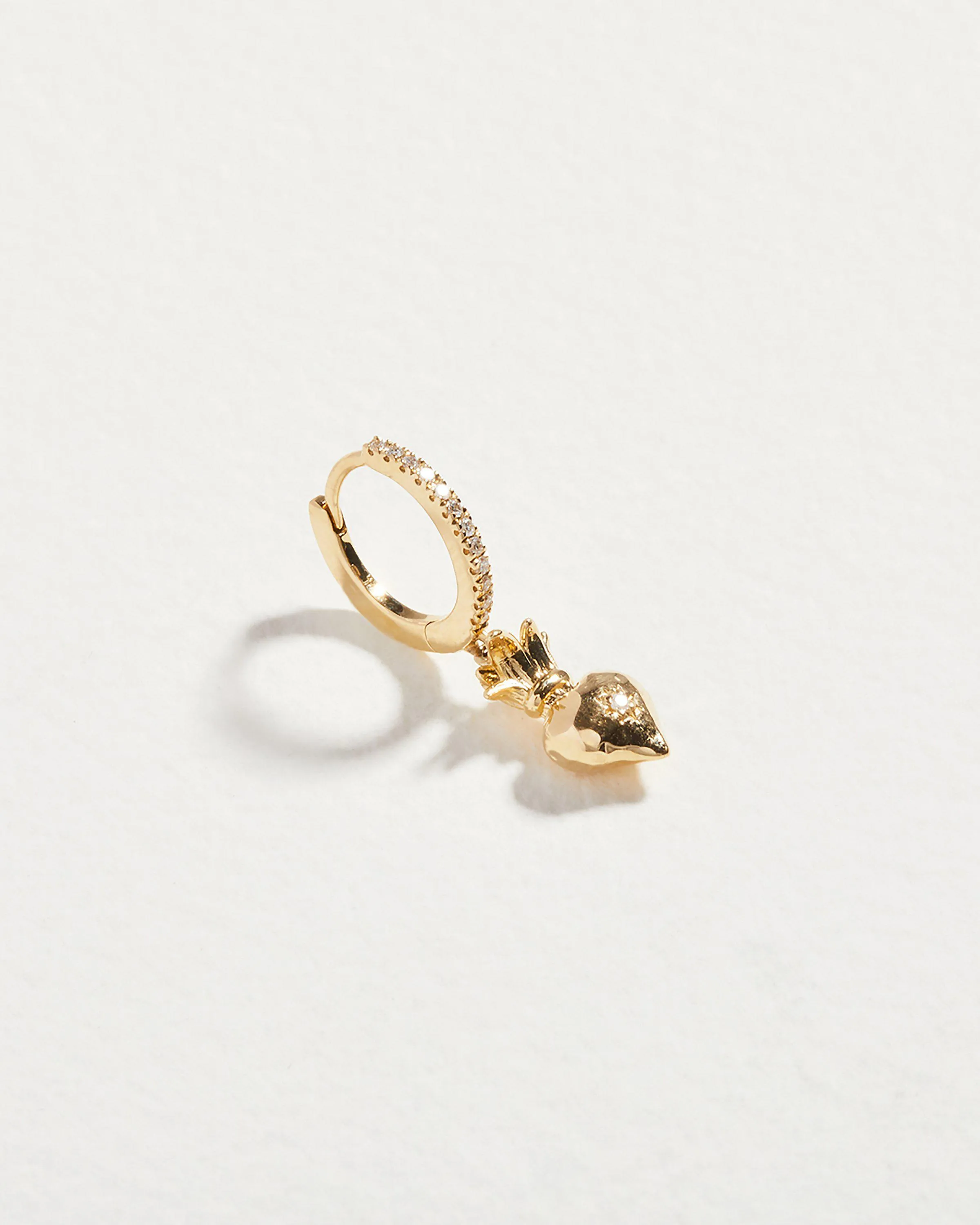 Sacred Heart Pavé Huggie