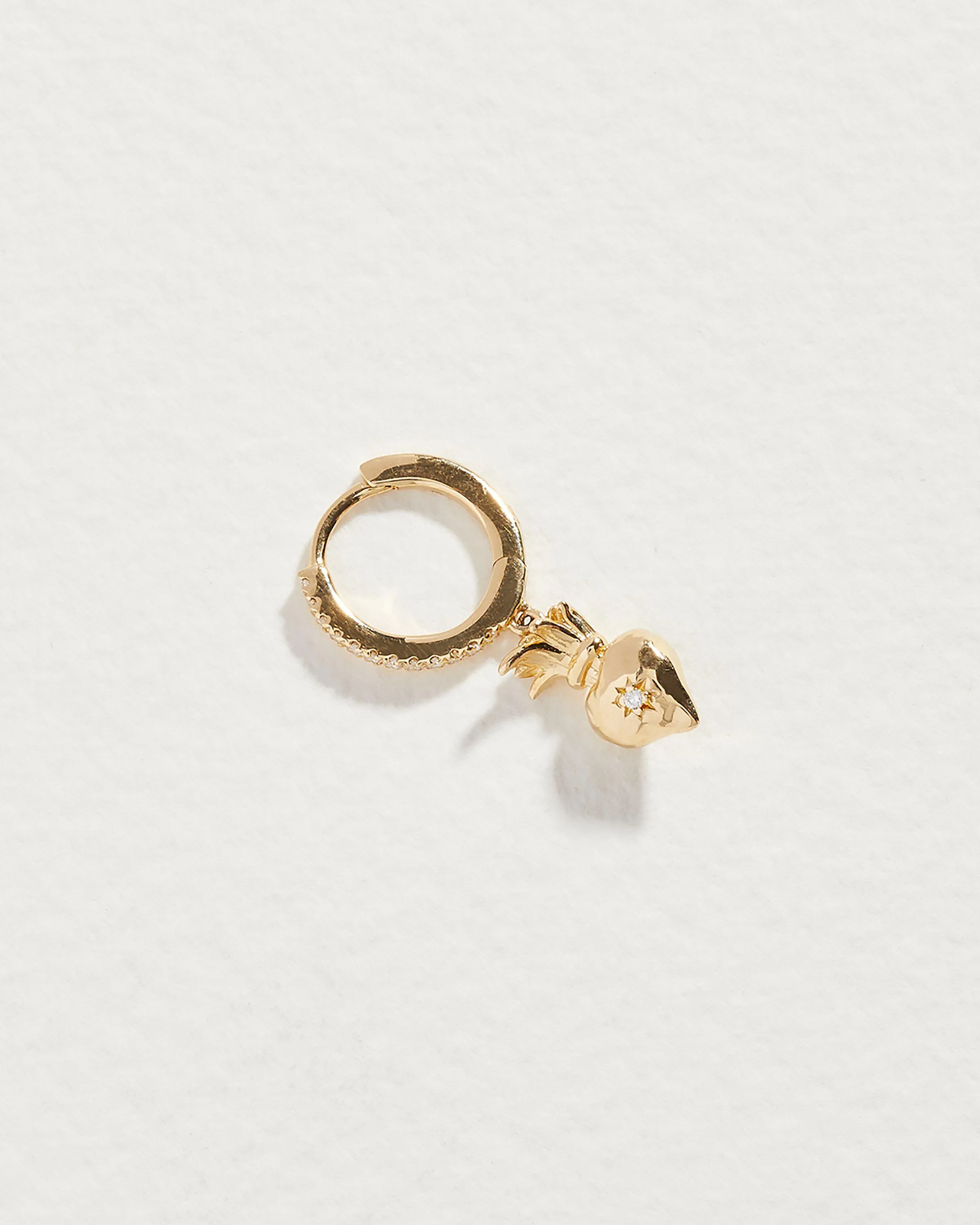 Sacred Heart Pavé Huggie