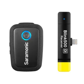 Saramonic Blink 500 B3 Wireless Clip-On Mic System with Lavalier & Dual Lightning Receiver for iPhone & iPad