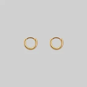 Simple Gold Clicker Hoop Earrings - 10mm