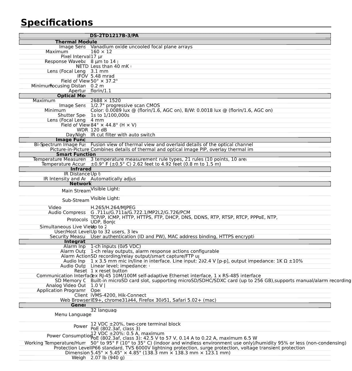 Thermographic Turret Camera - DS-2TD1217B-3/PA