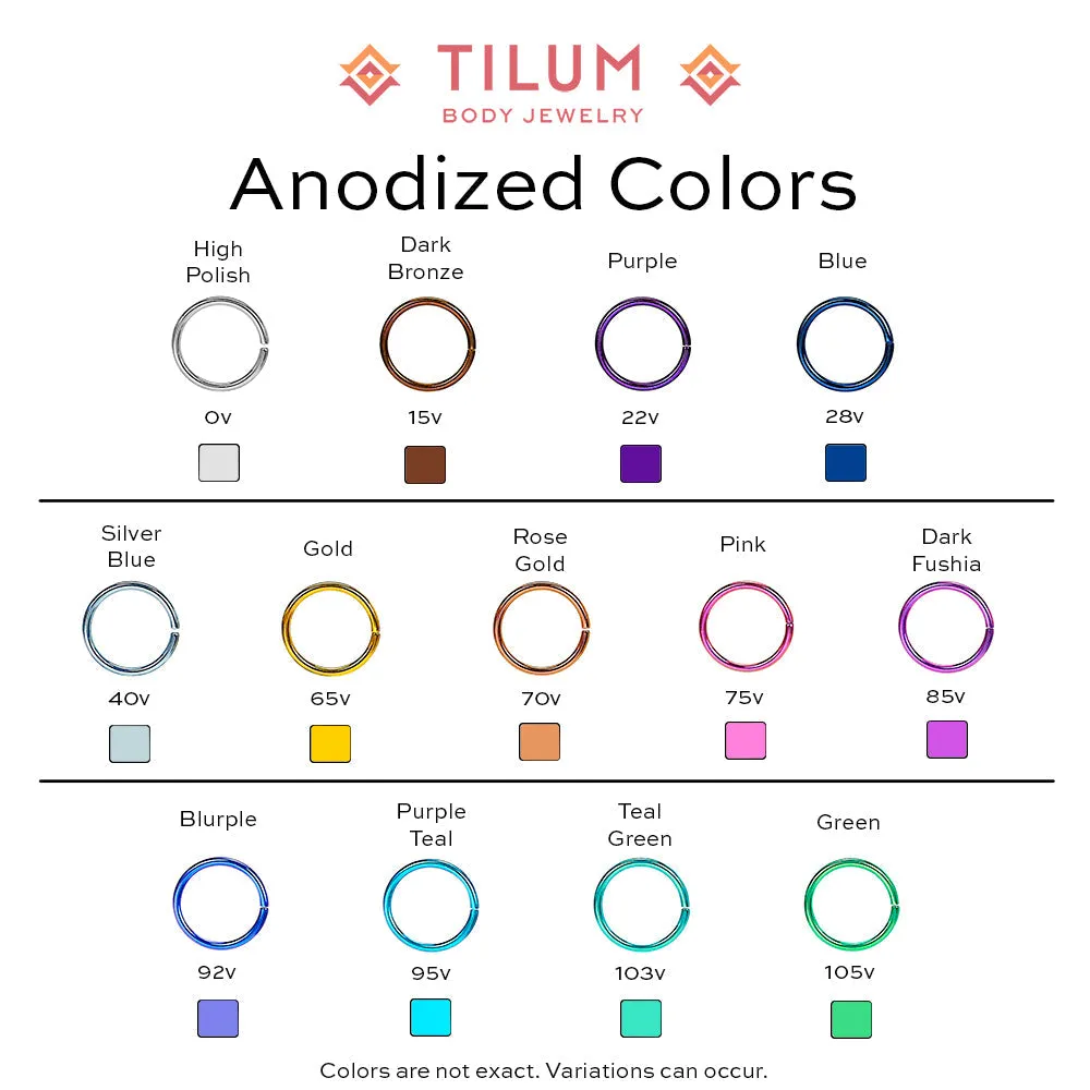 Tilum 16g Dual Stacked Jewels Titanium Clicker Ring