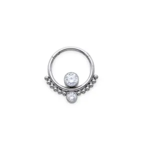 Tilum 16g Dual Stacked Jewels Titanium Clicker Ring