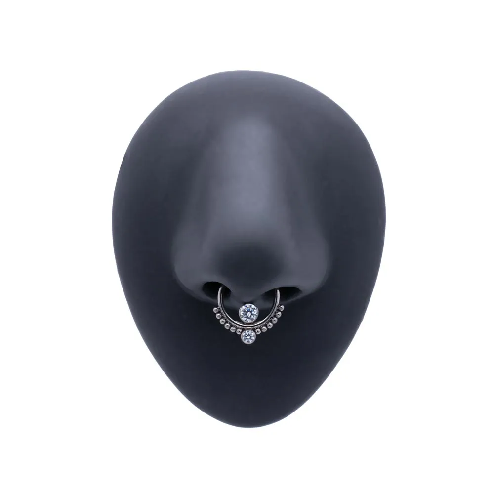 Tilum 16g Dual Stacked Jewels Titanium Clicker Ring