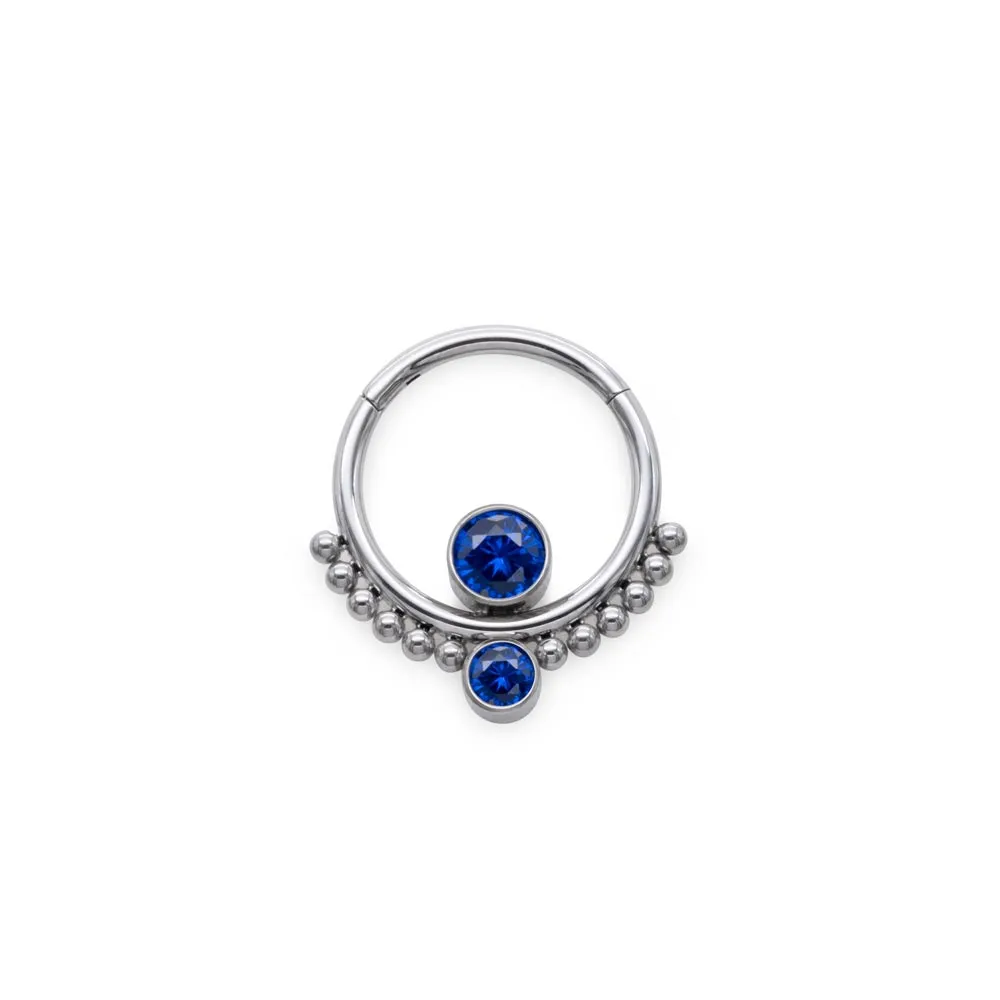 Tilum 16g Dual Stacked Jewels Titanium Clicker Ring
